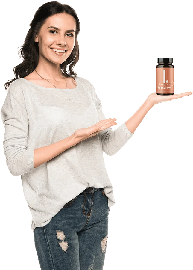 LeanBiome Women holding a single bottle